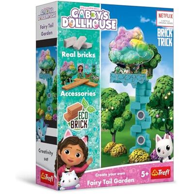 Brick Trick Trefl Gabby's Dollhouse: Fairy Tail Garden Bouw met bakstenen, EKO bakstenen blokken, Herbruikbaar, Creatieve set voor kinderen vanaf 5 jaar Brick Trick Trefl Gabby's Dollhouse: Fairy Tail Garden Bouw met bakstenen, EKO bakstenen blokken, Herbruikbaar, Creatieve set voor kinderen vanaf 5 jaar
