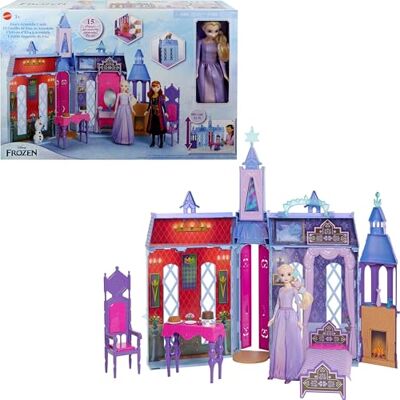 Mattel Disney Frozen 2 Elsa's Arendelle-kasteel poppenhuis Inclusief Elsa-modepop met afneembare rok en speelset met 4 speelruimtes, meubels en accessoires, HLW61 Mattel Disney Frozen 2 Elsa's Arendelle-kasteel poppenhuis Inclusief Elsa-modepop met afneembare rok en speelset met 4 speelruimtes, meubels en accessoires, HLW61