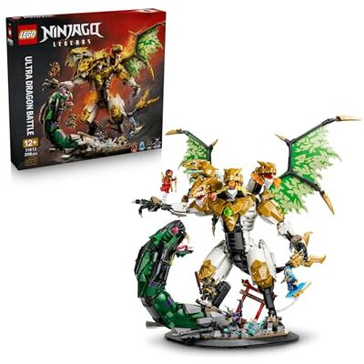 Lego NINJAGO Ultra Drakenstrijd Draak Speelgoed voor Kinderen Vanaf 12 Jaar Bouwpakket met Verstelbare Drakenfiguur Slaapkamer Decoratie Cadeau voor Jongens, Meisjes en Tieners 71872 Lego NINJAGO Ultra Drakenstrijd Draak Speelgoed voor Kinderen Vanaf 12 Jaar Bouwpakket met Verstelbare Drakenfiguur Slaapkamer Decoratie Cadeau voor Jongens, Meisjes en Tieners 71872