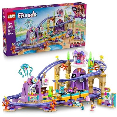 Lego Friends Zeemeerminnenachtbaan 42703 Speelgoed voor meisjes vanaf 8 jaar, 5 poppetjes, bubbeltheekraam, schelpenpodium en zwembad, cadeau, 864 onderdelen Lego Friends Zeemeerminnenachtbaan 42703 Speelgoed voor meisjes vanaf 8 jaar, 5 poppetjes, bubbeltheekraam, schelpenpodium en zwembad, cadeau, 864 onderdelen