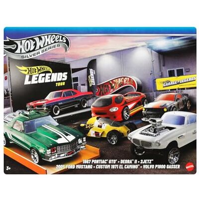 Hot Wheels Metalen Speelgoedauto's en Trucks (Schaal 1:64), Set van 6 HW Legends Voertuigen met Verfijnde Decoraties (Stijlen Kunnen Variëren), JBY78 Hot Wheels Metalen Speelgoedauto's en Trucks (Schaal 1:64), Set van 6 HW Legends Voertuigen met Verfijnde Decoraties (Stijlen Kunnen Variëren), JBY78