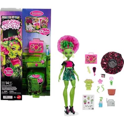 Monster Cable Self-Scare Secrets Venus McFlytrap-pop Uitpakset met 13 realistische verrassingen, zoals haarproducten, bonnet en plant, JHK45 Monster Cable Self-Scare Secrets Venus McFlytrap-pop Uitpakset met 13 realistische verrassingen, zoals haarproducten, bonnet en plant, JHK45