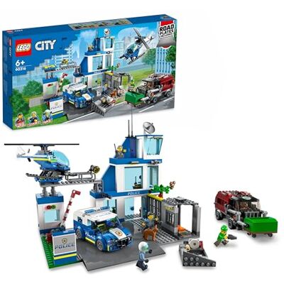 Lego City Comisaría de Policía, Edificio con Cárcel, Helicóptero de Juguete, Furgón Policial y Camión, Regalo para Niños y Niñas de 6 Años o Más 60316 Lego City Comisaría de Policía, Edificio con Cárcel, Helicóptero de Juguete, Furgón Policial y Camión, Regalo para Niños y Niñas de 6 Años o Más 60316