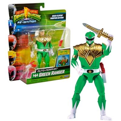 Power Rangers Power Ranger Auto-Morphin, 2-in-1 actiefiguur, 15 cm, groene ranger, Tommy, voor kinderen vanaf 4 jaar, PWG08 Power Rangers Power Ranger Auto-Morphin, 2-in-1 actiefiguur, 15 cm, groene ranger, Tommy, voor kinderen vanaf 4 jaar, PWG08
