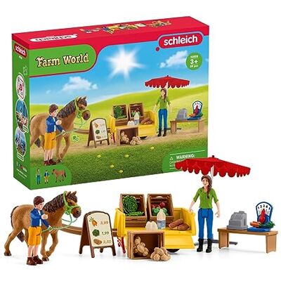 Schleich Farm World mobiele farmstand boerderij speelgoedset Speelset vanaf 3 jaar, set met figuren, vele functies en talrijke accessoires, boerderij speelfiguur Schleich Farm World mobiele farmstand boerderij speelgoedset Speelset vanaf 3 jaar, set met figuren, vele functies en talrijke accessoires, boerderij speelfiguur