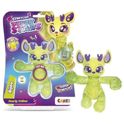 STRETCHY SUPERSTARS Bijou Glibberige & rekbare verzamelpoppetjes gevuld met slijm, 6 verschillende personages om te verzamelen STRETCHY SUPERSTARS Bijou Glibberige & rekbare verzamelpoppetjes gevuld met slijm, 6 verschillende personages om te verzamelen