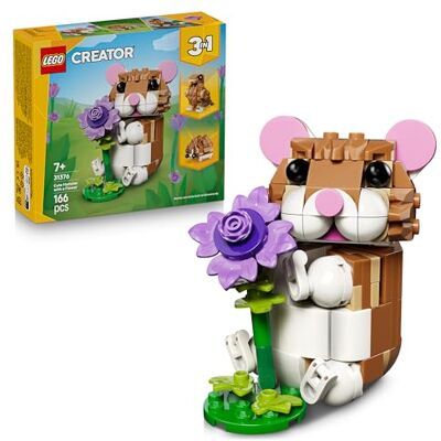 Lego Creator 3in1 Cute Hamster with a Flower Toy Animal Figure Transforms into a Hedgehog or Eagle DIY Room Decor Idea Birthday Gift for 7+ Year Old Girls & Boys 31376 Lego Creator 3in1 Cute Hamster with a Flower Toy Animal Figure Transforms into a Hedgehog or Eagle DIY Room Decor Idea Birthday Gift for 7+ Year Old Girls & Boys 31376