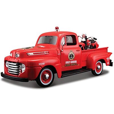 Maisto 532191-1:24 Harley-Davidson Ford F-1 Pickup 1948 und EL Knucklehead 1936, Miniaturmodel Maisto 532191-1:24 Harley-Davidson Ford F-1 Pickup 1948 und EL Knucklehead 1936, Miniaturmodel