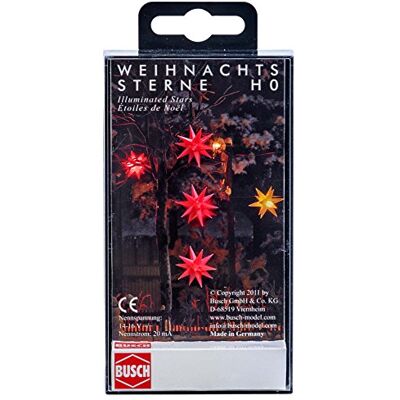 Busch 5416 DRIE rode lichtgevende kerststerren, voertuig Busch 5416 DRIE rode lichtgevende kerststerren, voertuig