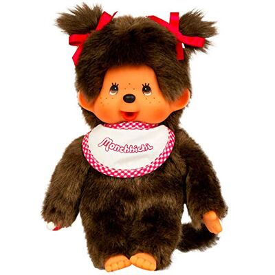 BANDAI Monchhichi pluche dier meisje slabbetje roze en wit pluche aap iconische jaren 80 zacht pluche dier 20 cm voor kinderen en volwassenen speelgoed voor kinderen vanaf 2 jaar 25555 BANDAI Monchhichi pluche dier meisje slabbetje roze en wit pluche aap iconische jaren 80 zacht pluche dier 20 cm voor kinderen en volwassenen speelgoed voor kinderen vanaf 2 jaar 25555