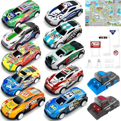 Toyabi Matchbox Auto's - 21-delige Set met Lanceerder - Speelmat - Opbergzak Toyabi Matchbox Auto's - 21-delige Set met Lanceerder - Speelmat - Opbergzak