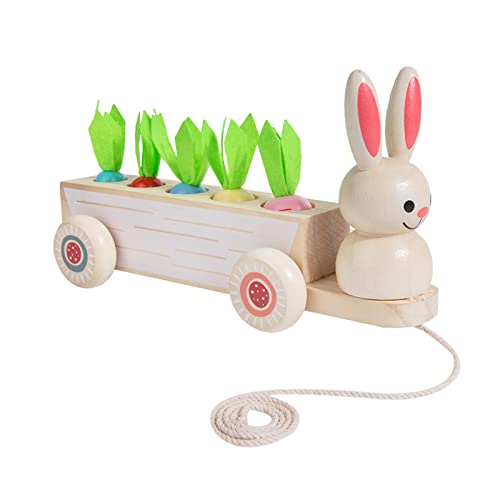 Mandeep Montessori Trekspeelgoed Hout Trekspeelgoed Trakdier Houten Speelgoed Motorisch Speelgoed Geschenk voor peuters vanaf 1 jaar