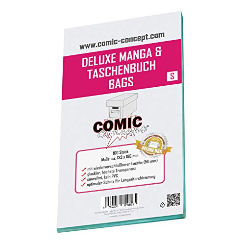 Comic Concept Deluxe Manga & Paperback Bags S (133 x 196 mm)