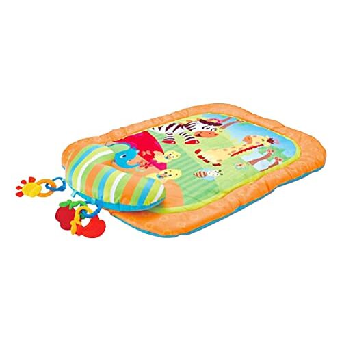 Eco Toys CH98646 Speeldeken/belevenisdeken met speelkussen, buikligging voor baby's vanaf 0 maanden, diermotief roze