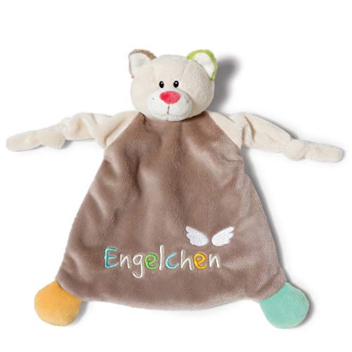 NICI Knuffeldoekje kat 'engeltje' 25 x 25 cm – kat knuffeldoek vanaf 0+ maanden – knuffeldoek voor baby's en peuters – baby knuffeldoek/knuffeldoek voor meisjes en jongens – 40035