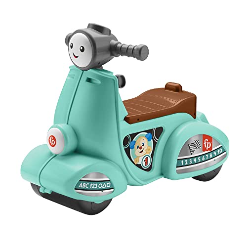 Fisher-Price Loopspeelgoed voor Peuters, Scooter met educatieve inhoud voor fantasiespel, meertalige versie, Leerplezier, HMV76