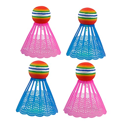 Milisten 4 Stuks cartoon touwmand verlichting shuttles lucht shuttle shuttles voor school sportief LED badminton shuttles shuttle voor badminton shuttles spelen buitenshuis set