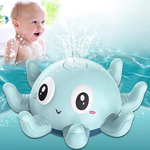 HENGBIRD Badspeelgoed, babybadspeelgoed, waterspeelgoed, babywaterspeelgoed, badkuip met licht, octopus, badspeelgoed vanaf 1 2 jaar, cadeau voor baby's en peuters