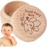 Firulab Tandendoos, melktanden aandenkendoos Houten baby-aandenkendoos voor tand,Aandenken cadeau voor jongen of meisje, tandencontainer voor verjaardag babyshower, tandbesparing