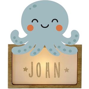 WONDEE Gepersonaliseerd nachtlampje voor baby's en nachtlampje voor kinderen, octopus, gepersonaliseerd cadeau voor baby's, geboorte en doop, meisjes en jongens, bedlampje, decoratie voor babykamer WONDEE Gepersonaliseerd nachtlampje voor baby's en nachtlampje voor kinderen, octopus, gepersonaliseerd cadeau voor baby's, geboorte en doop, meisjes en jongens, bedlampje, decoratie voor babykamer
