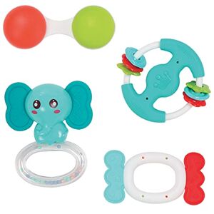 LUDI Set van 4 rammelaars – speelgoed voor baby's – maracas, bijtring – vanaf 3 maanden LUDI Set van 4 rammelaars – speelgoed voor baby's – maracas, bijtring – vanaf 3 maanden