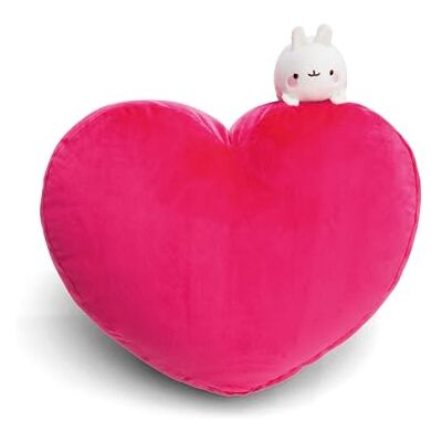 NICI Kussen MOLANG hartvormig 42x27cm met knuffel MOLANG 10cm roze Heerlijk zacht knuffelkussen voor jongens, meisjes, baby's; Ideaal voor thuis, op de kleuterschool of onderweg NICI Kussen MOLANG hartvormig 42x27cm met knuffel MOLANG 10cm roze Heerlijk zacht knuffelkussen voor jongens, meisjes, baby's; Ideaal voor thuis, op de kleuterschool of onderweg