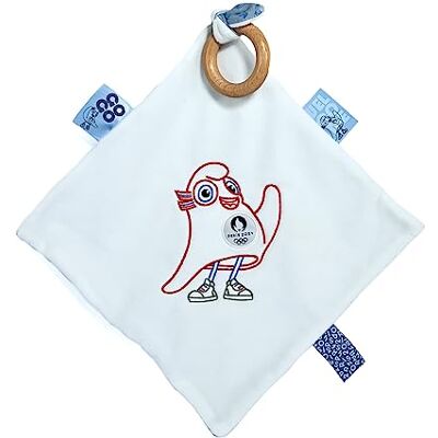 Doudou et Compagnie Officiële Mascotte knuffel van de Olympische Spelen van Parijs 2024 Plat knuffeldier met houten ring Vanaf de geboorte Voor Baby 25x25 cm JO2422 Doudou et Compagnie Officiële Mascotte knuffel van de Olympische Spelen van Parijs 2024 Plat knuffeldier met houten ring Vanaf de geboorte Voor Baby 25x25 cm JO2422