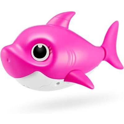 ROBO ALIVE ZURU junior baby haai op batterijen, zingen en zwemmen, badspeelgoed (Pink Mommy Shark) ROBO ALIVE ZURU junior baby haai op batterijen, zingen en zwemmen, badspeelgoed (Pink Mommy Shark)
