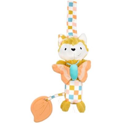 Les Déglingos Les Deglingos Cyranos de vos, pluche speelgoed voor baby's, ruitpatroon, 19 cm, mosterdgeel Les Déglingos Les Deglingos Cyranos de vos, pluche speelgoed voor baby's, ruitpatroon, 19 cm, mosterdgeel