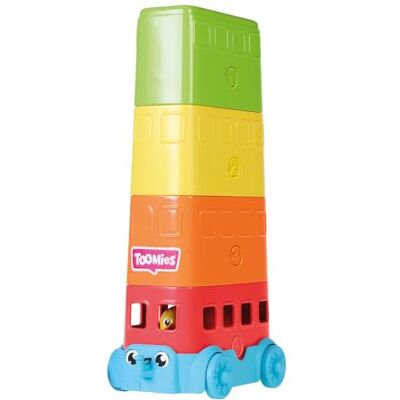 TOMY Toomies E73220C Hide & Squeak Stacker Decker Bus, push-along kleuren en geluiden, stapelen en sorteren van baby's, educatief peuterspeelgoed voor jongens en meisjes vanaf 12 maanden TOMY Toomies E73220C Hide & Squeak Stacker Decker Bus, push-along kleuren en geluiden, stapelen en sorteren van baby's, educatief peuterspeelgoed voor jongens en meisjes vanaf 12 maanden