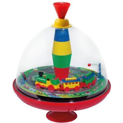 Lena 52120 tin toys 52301 Doorzichtige draaitol met trein diametro 19 cm, kunststof bromtol, klassieke druktol, pomptol met locomotief, draaitol met voet, speelgoeddraaitol voor kinderen vanaf 18 maanden, meerkleurig Lena 52120 tin toys 52301 Doorzichtige draaitol met trein diametro 19 cm, kunststof bromtol, klassieke druktol, pomptol met locomotief, draaitol met voet, speelgoeddraaitol voor kinderen vanaf 18 maanden, meerkleurig