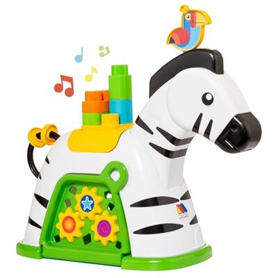M MOLTO MOLTO Activity Zebra met geluiden, tandwielen en 15 bouwstenen, educatief speelgoed voor baby's, verbetert de coördinatie en fijne motoriek, + 12 maanden M MOLTO MOLTO Activity Zebra met geluiden, tandwielen en 15 bouwstenen, educatief speelgoed voor baby's, verbetert de coördinatie en fijne motoriek, + 12 maanden