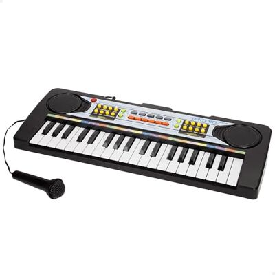 COLORBABY Bontempi 47896 elektronisch pianotoetsenbord met microfoon, 37 toetsen voor kinderen COLORBABY Bontempi 47896 elektronisch pianotoetsenbord met microfoon, 37 toetsen voor kinderen