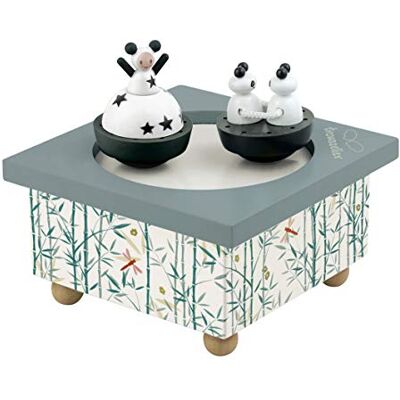 TROUSSELIER Meisjes & Panda Dansende muziekdoos Muziekdoos Ideaal geboortegeschenk 2 afneembare figuren Eenvoudige bediening Muziekdoornroosjes van Tchaikovsky Kleur groen TROUSSELIER Meisjes & Panda Dansende muziekdoos Muziekdoos Ideaal geboortegeschenk 2 afneembare figuren Eenvoudige bediening Muziekdoornroosjes van Tchaikovsky Kleur groen