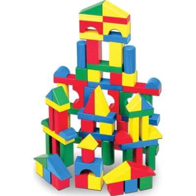 Melissa & Doug Set houten bouwstenen 100 blokken in 4 kleuren en 9 vormen 100 stuks, houten blokken in 4 kleuren en 9 vormen, Montessori-speelgoed, bouwspel, peuterspeelgoed voor kinderen Melissa & Doug Set houten bouwstenen 100 blokken in 4 kleuren en 9 vormen 100 stuks, houten blokken in 4 kleuren en 9 vormen, Montessori-speelgoed, bouwspel, peuterspeelgoed voor kinderen