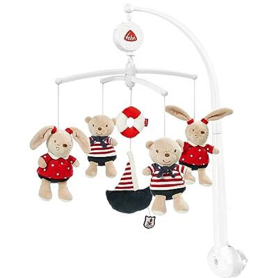Fehn Muziekdoosje, baby, slaaphulp, met melodie "De maan is opgekomen", muziekspeelgoed met schattige dieren, voor babybedje, voor baby's van 0-5 maanden, Ocean Club Fehn Muziekdoosje, baby, slaaphulp, met melodie "De maan is opgekomen", muziekspeelgoed met schattige dieren, voor babybedje, voor baby's van 0-5 maanden, Ocean Club