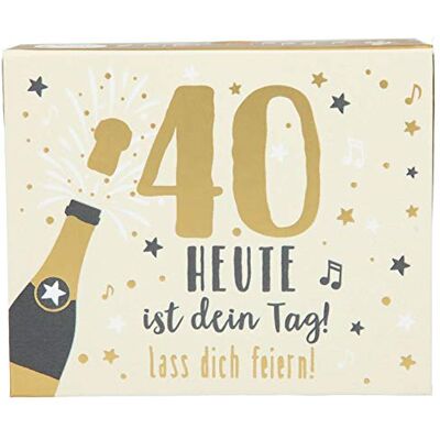 Depesche muziekdoos verjaardag 40 jaar met geldvakje en melodie Depesche muziekdoos verjaardag 40 jaar met geldvakje en melodie