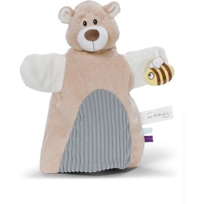NICI 61856 Knuffeldoek, handpop, beer, 2-in-1, 26 x 25 cm, beige, baby's en peuters, baby knuffeldoek om mee te spelen, vast te pakken, te knuffelen en te ontdekken NICI 61856 Knuffeldoek, handpop, beer, 2-in-1, 26 x 25 cm, beige, baby's en peuters, baby knuffeldoek om mee te spelen, vast te pakken, te knuffelen en te ontdekken