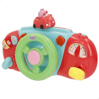 COLORBABY Peppa Pig 39159 Stuurwiel voor kinderwagen, ankergreep, kleurrijk design, Peppa, George en zijn vrienden, interactieve spelletjes, activiteiten voor kinderen vanaf 6 maanden COLORBABY Peppa Pig 39159 Stuurwiel voor kinderwagen, ankergreep, kleurrijk design, Peppa, George en zijn vrienden, interactieve spelletjes, activiteiten voor kinderen vanaf 6 maanden