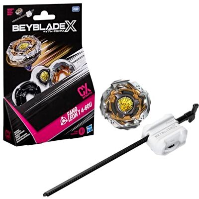 Hasbro Beyblade X Fang Leon T 4-60U CX Starterpack-set, Takara Tomy-tol van Balans-type en launcher, gevechtstollen, speelgoedtollen, leeftijd 8+ Hasbro Beyblade X Fang Leon T 4-60U CX Starterpack-set, Takara Tomy-tol van Balans-type en launcher, gevechtstollen, speelgoedtollen, leeftijd 8+