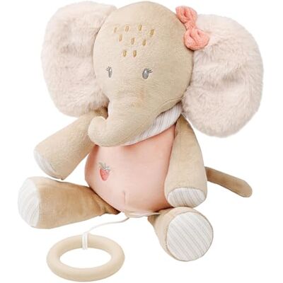 Nattou Actief knuffeldier van polyester, olifant, met muziek, muziekdoos, ca. 24 cm, Flo, Oli & Ernest, Oli Pink Nattou Actief knuffeldier van polyester, olifant, met muziek, muziekdoos, ca. 24 cm, Flo, Oli & Ernest, Oli Pink