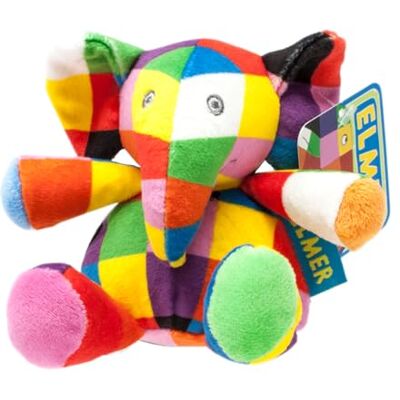Rainbow Designs Elmer Baby Rattle 16 cm pluche ontwerp, zacht rammelend geluid, kleurrijk karakter, zintuiglijke ontwikkeling Rainbow Designs Elmer Baby Rattle 16 cm pluche ontwerp, zacht rammelend geluid, kleurrijk karakter, zintuiglijke ontwikkeling