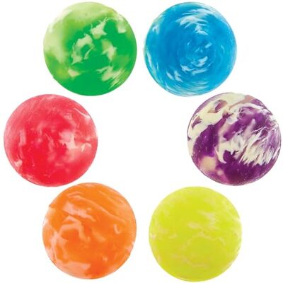 Baker Ross FN139 Marble Bouncy Balls Set van 12, Jet Balls Kleurrijke ballen voor feestzakjes Baker Ross FN139 Marble Bouncy Balls Set van 12, Jet Balls Kleurrijke ballen voor feestzakjes