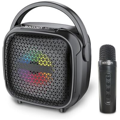 Bontempi Draadloze speaker met microfoon voor kinderen en jongeren, speel- en leermiddel, draagbaar en stevig 16,5x12,5x7,3 cm Bontempi Draadloze speaker met microfoon voor kinderen en jongeren, speel- en leermiddel, draagbaar en stevig 16,5x12,5x7,3 cm