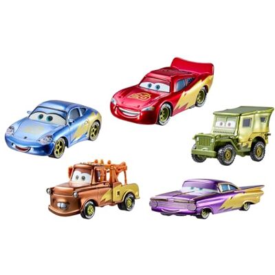 Mattel Disney en Pixar Cars 5-pack voor 20-jarig jubileum 5 favoriete personages uit de originele film: Flash McQueen, Takel, Sally, Ramone en Sarge, JMJ85 Mattel Disney en Pixar Cars 5-pack voor 20-jarig jubileum 5 favoriete personages uit de originele film: Flash McQueen, Takel, Sally, Ramone en Sarge, JMJ85
