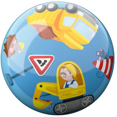 HABA Kinderbal bouwplaats – speelbal vanaf 2 jaar voor binnen en buiten – bevordert motoriek en coördinatie – robuust materiaal met ventiel – 14 cm diameter – 2012750001 HABA Kinderbal bouwplaats – speelbal vanaf 2 jaar voor binnen en buiten – bevordert motoriek en coördinatie – robuust materiaal met ventiel – 14 cm diameter – 2012750001