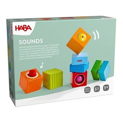 HABA Ontdekkingsreis-bouwstenen voor klankplezier – 6 houten klankbouwstenen voor baby's en peuters vanaf 1 jaar, muziekspeelgoed en Montessori-speelgoed voor waarneming vanaf 12 m – 2014451001 HABA Ontdekkingsreis-bouwstenen voor klankplezier – 6 houten klankbouwstenen voor baby's en peuters vanaf 1 jaar, muziekspeelgoed en Montessori-speelgoed voor waarneming vanaf 12 m – 2014451001