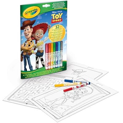 CRAYOLA Toy Story activiteitenboek, 32 pagina’s, 3+ 32 activiteitenpagina's, 7 uitwasbare mini-viltstiften, voor thuis & onderweg, cadeau vanaf 3 jaar CRAYOLA Toy Story activiteitenboek, 32 pagina’s, 3+ 32 activiteitenpagina's, 7 uitwasbare mini-viltstiften, voor thuis & onderweg, cadeau vanaf 3 jaar