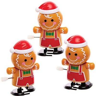 Baker Ross FX437 Peperkoekenman Opwindbare Racers Set van 3, Kerstmis Race Speelgoed voor Kinderen, Speelgoed voor Kinderfeestzakjes en Kerstkousen Baker Ross FX437 Peperkoekenman Opwindbare Racers Set van 3, Kerstmis Race Speelgoed voor Kinderen, Speelgoed voor Kinderfeestzakjes en Kerstkousen