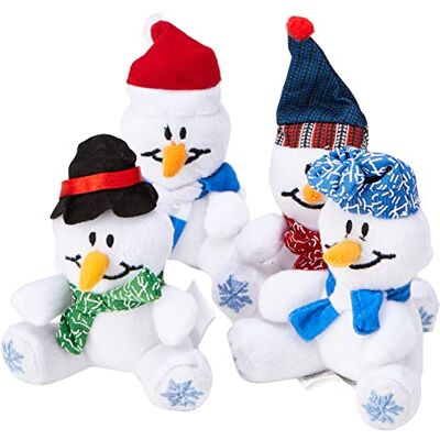 Baker Ross Zachte pluche sneeuwpop Mini Bean Pals Perfecte kousvuller voor kinderen (pak van 4) Baker Ross Zachte pluche sneeuwpop Mini Bean Pals Perfecte kousvuller voor kinderen (pak van 4)